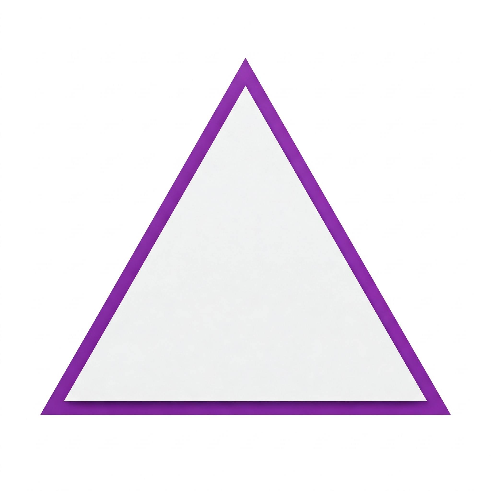 gray triangle with a solid, thick purple border