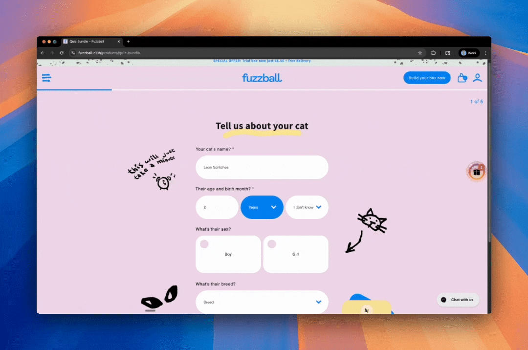 Static view of Fuzzball products.