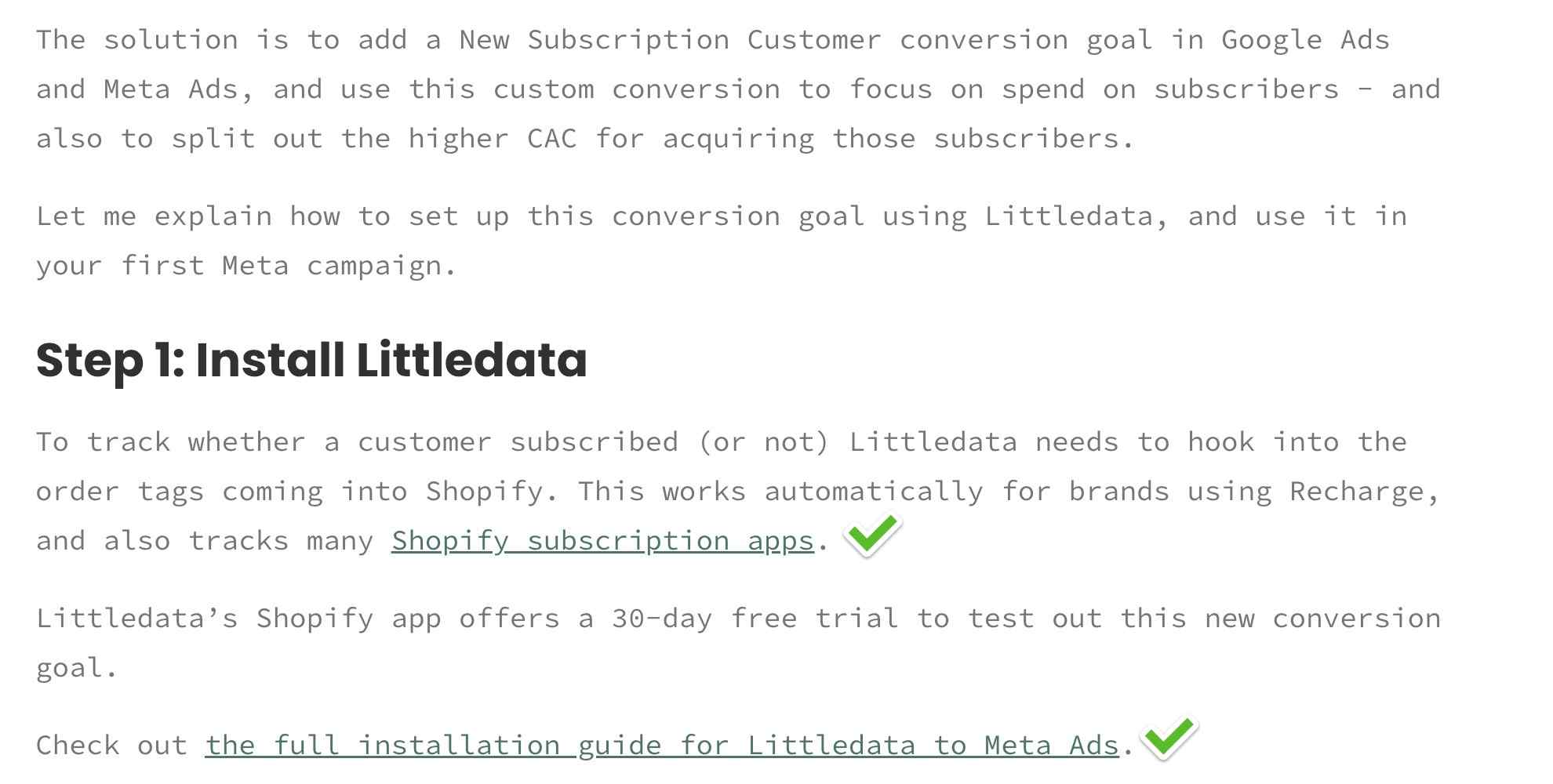 example of two links in close succession, both containing enough text to clearly understand where they go